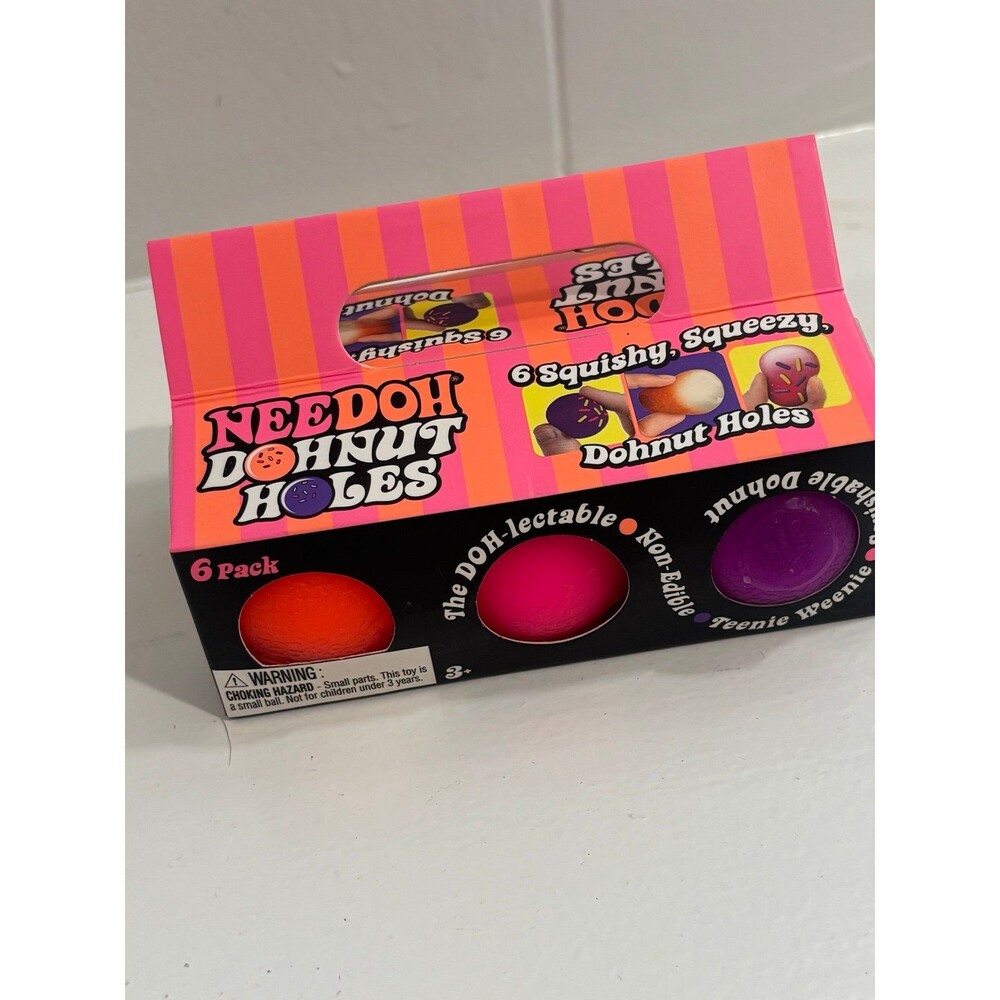 NeeDoh Donut Hole 6 pack Box Just like Dunkin’ Schylling VIRAL Squishies